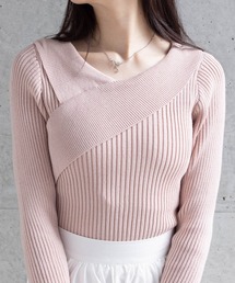 clear | アシンメトリークロスネックニットトップス≪2024SS新作≫(ニット/セーター)