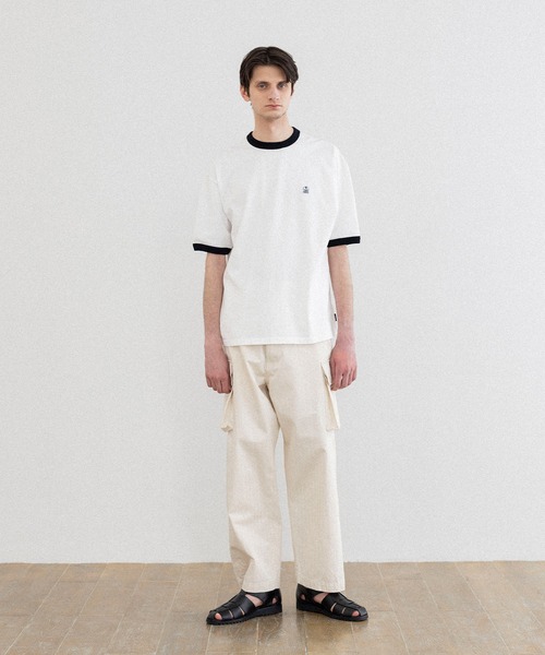 FIDELITY(フィデリティ)の「EMBREM RINGER S/S TEE / 半袖リンガーTシャツ(Tシャツ/カットソー・メンズ・グレー/オフホワイト/ブラック・LARGE/MEDIUM/X-LARGE)」の8枚目の写真
