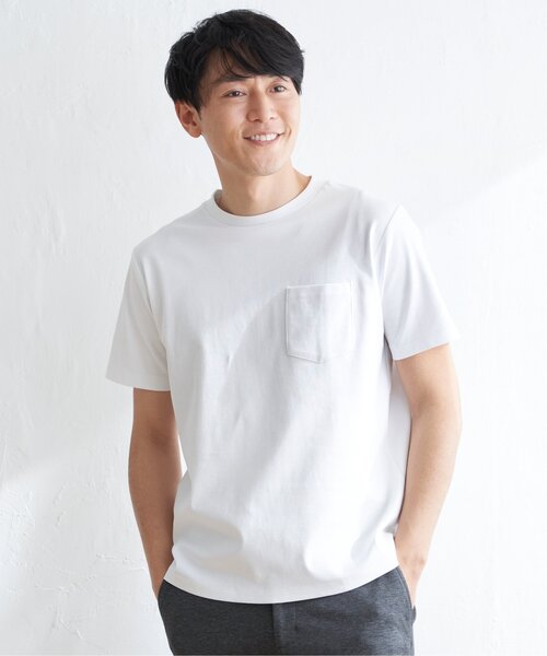 【コットンシルケット】ポンチ クルーネック Tシャツ ポンチクルーネックジャケットTシャツ（Tシャツ/カットソー