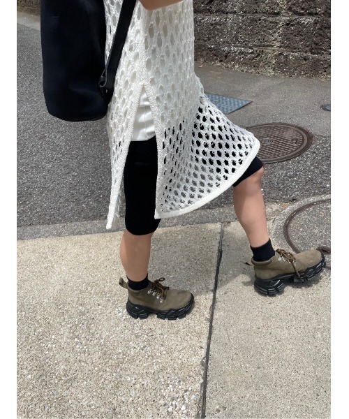 BLACK BY MOUSSY(ブラックバイマウジー)の「tereko half leggings(テレコハーフレギンス)(レギンス/スパッツ・レディース・チャコールグレー/ブラック/カーキ・FREE)」の18枚目の写真