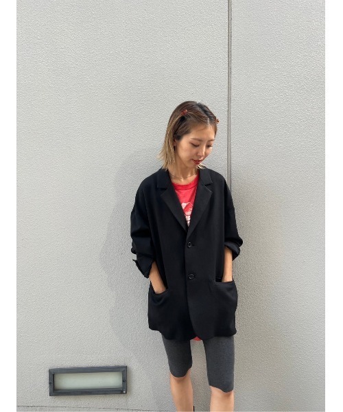 BLACK BY MOUSSY(ブラックバイマウジー)の「tereko half leggings(テレコハーフレギンス)(レギンス/スパッツ・レディース・チャコールグレー/ブラック/カーキ・FREE)」の22枚目の写真