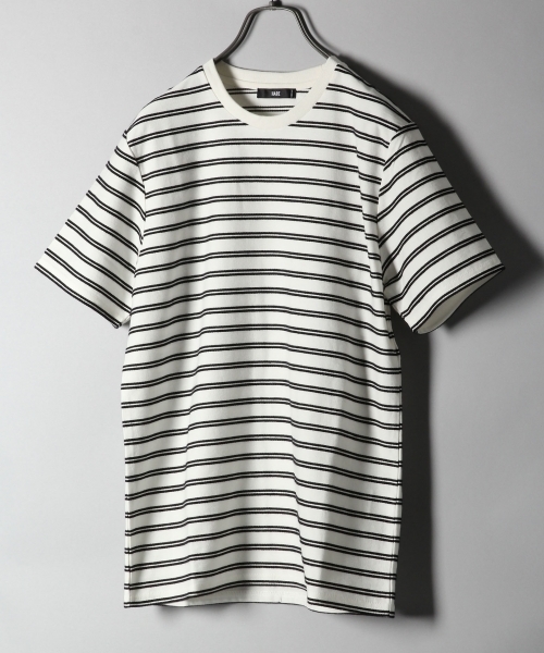 HARE(ハレ)の「ロープボーダーカットソー(HARE) (Tシャツ/カットソー・メンズ・オフホワイト/ブラック/カーキ・SMALL/MEDIUM)」の1枚目の写真