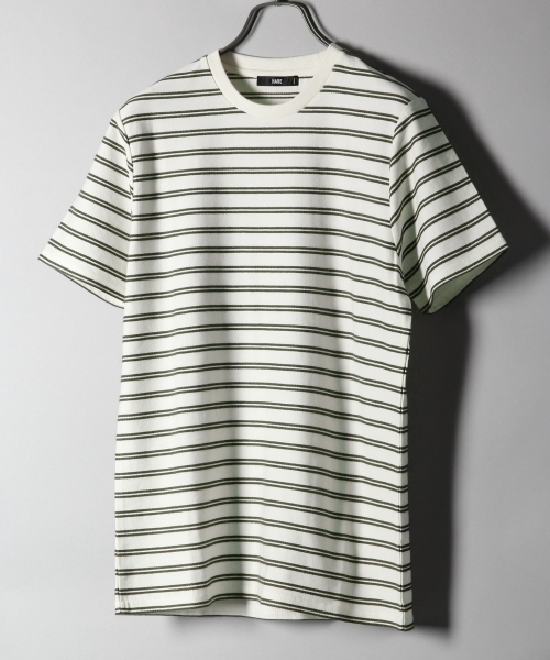 HARE(ハレ)の「ロープボーダーカットソー(HARE) (Tシャツ/カットソー・メンズ・オフホワイト/ブラック/カーキ・SMALL/MEDIUM)」の3枚目の写真