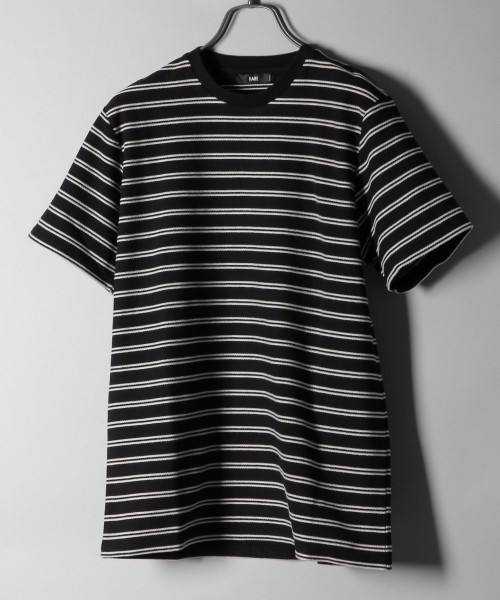 HARE(ハレ)の「ロープボーダーカットソー(HARE) (Tシャツ/カットソー・メンズ・オフホワイト/ブラック/カーキ・SMALL/MEDIUM)」の2枚目の写真