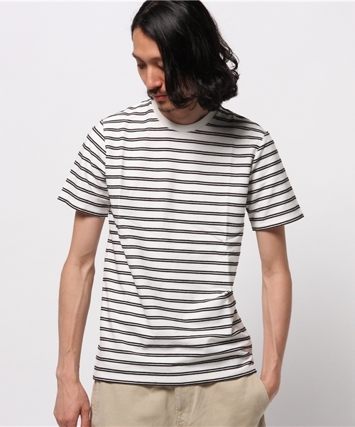 HARE(ハレ)の「ロープボーダーカットソー(HARE) (Tシャツ/カットソー・メンズ・オフホワイト/ブラック/カーキ・SMALL/MEDIUM)」の4枚目の写真