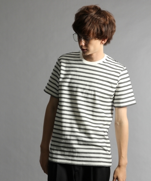 HARE(ハレ)の「ロープボーダーカットソー(HARE) (Tシャツ/カットソー・メンズ・オフホワイト/ブラック/カーキ・SMALL/MEDIUM)」の13枚目の写真