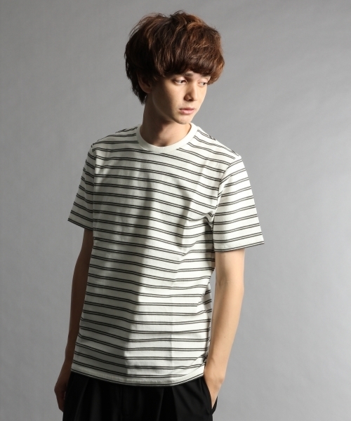 HARE(ハレ)の「ロープボーダーカットソー(HARE) (Tシャツ/カットソー・メンズ・オフホワイト/ブラック/カーキ・SMALL/MEDIUM)」の14枚目の写真