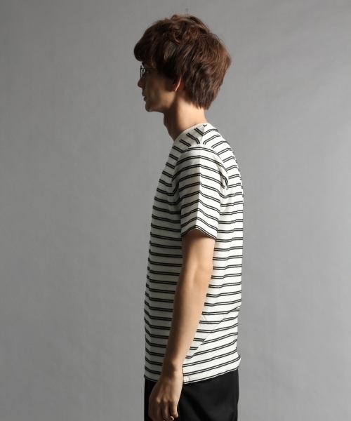 HARE(ハレ)の「ロープボーダーカットソー(HARE) (Tシャツ/カットソー・メンズ・オフホワイト/ブラック/カーキ・SMALL/MEDIUM)」の19枚目の写真