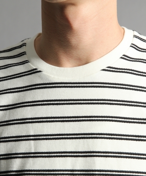 HARE(ハレ)の「ロープボーダーカットソー(HARE) (Tシャツ/カットソー・メンズ・オフホワイト/ブラック/カーキ・SMALL/MEDIUM)」の21枚目の写真