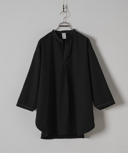 CASPER JOHN（キャスパージョン）の「Back dobby skipper T-shirts/バックドビースキッパーTシャツ（Tシャツ/カットソー・メンズ・カーキ/ブラック/アイボリー・LARGE/MEDIUM/SMALL/X-SMALL）」の4枚目の写真