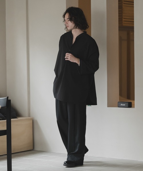 CASPER JOHN（キャスパージョン）の「Back dobby skipper T-shirts/バックドビースキッパーTシャツ（Tシャツ/カットソー・メンズ・カーキ/ブラック/アイボリー・LARGE/MEDIUM/SMALL/X-SMALL）」の10枚目の写真