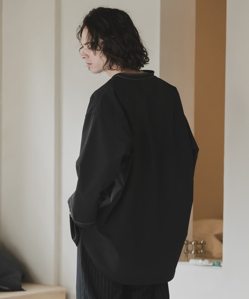 CASPER JOHN（キャスパージョン）の「Back dobby skipper T-shirts/バックドビースキッパーTシャツ（Tシャツ/カットソー・メンズ・カーキ/ブラック/アイボリー・LARGE/MEDIUM/SMALL/X-SMALL）」の6枚目の写真