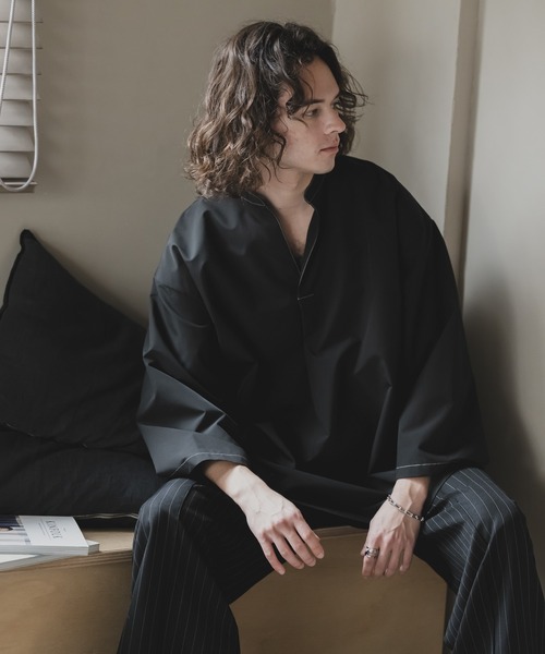 CASPER JOHN（キャスパージョン）の「Back dobby skipper T-shirts/バックドビースキッパーTシャツ（Tシャツ/カットソー・メンズ・カーキ/ブラック/アイボリー・LARGE/MEDIUM/SMALL/X-SMALL）」の7枚目の写真