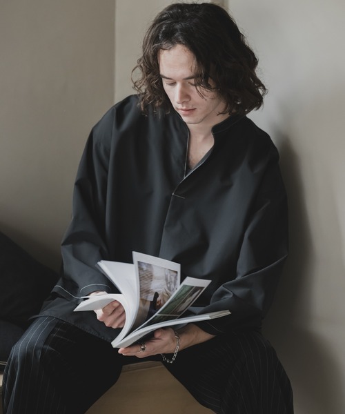 CASPER JOHN（キャスパージョン）の「Back dobby skipper T-shirts/バックドビースキッパーTシャツ（Tシャツ/カットソー・メンズ・カーキ/ブラック/アイボリー・LARGE/MEDIUM/SMALL/X-SMALL）」の8枚目の写真