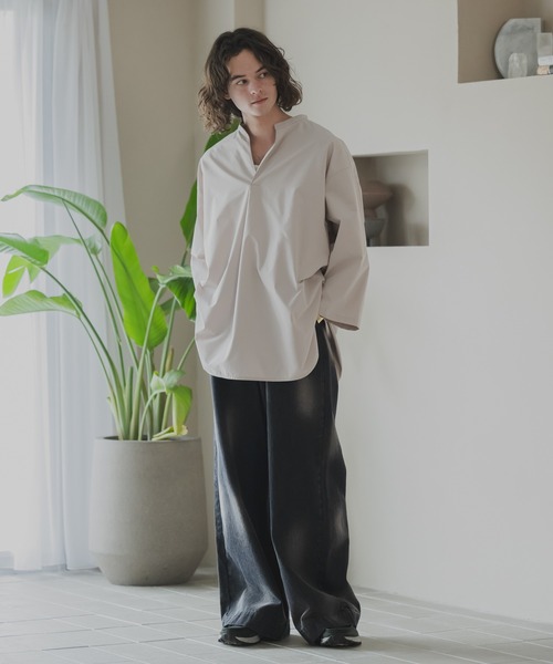 CASPER JOHN（キャスパージョン）の「Back dobby skipper T-shirts/バックドビースキッパーTシャツ（Tシャツ/カットソー・メンズ・カーキ/ブラック/アイボリー・LARGE/MEDIUM/SMALL/X-SMALL）」の21枚目の写真