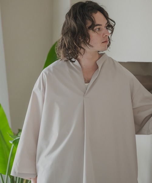 CASPER JOHN（キャスパージョン）の「Back dobby skipper T-shirts/バックドビースキッパーTシャツ（Tシャツ/カットソー・メンズ・カーキ/ブラック/アイボリー・LARGE/MEDIUM/SMALL/X-SMALL）」の16枚目の写真