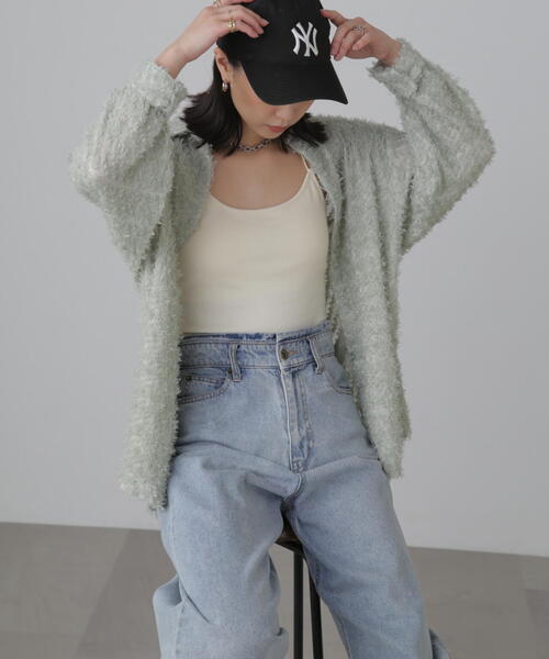 FREE'S MART（フリーズマート）の「フェザージャガードビッグシャツ（シャツ/ブラウス・レディース・ライトグリーン/ホワイト/ブラック・FREE）」の3枚目の写真