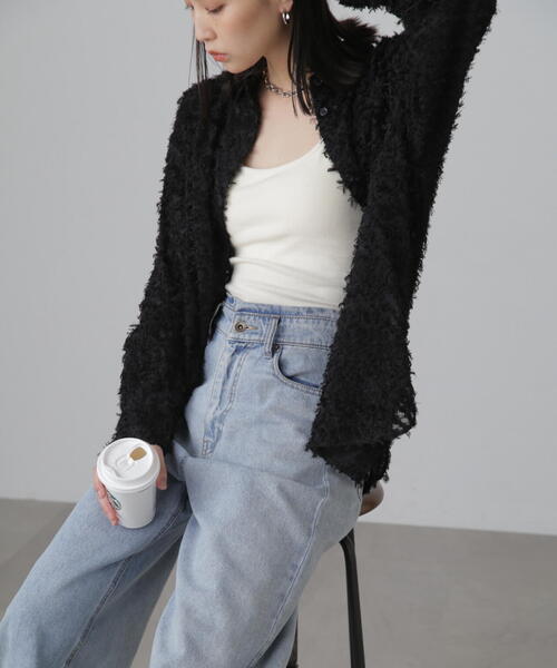 FREE'S MART（フリーズマート）の「フェザージャガードビッグシャツ（シャツ/ブラウス・レディース・ライトグリーン/ホワイト/ブラック・FREE）」の2枚目の写真