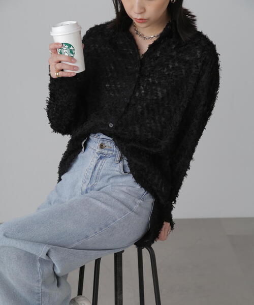 FREE'S MART（フリーズマート）の「フェザージャガードビッグシャツ（シャツ/ブラウス・レディース・ライトグリーン/ホワイト/ブラック・FREE）」の17枚目の写真