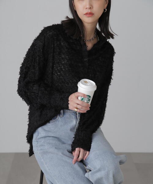 FREE'S MART（フリーズマート）の「フェザージャガードビッグシャツ（シャツ/ブラウス・レディース・ライトグリーン/ホワイト/ブラック・FREE）」の22枚目の写真