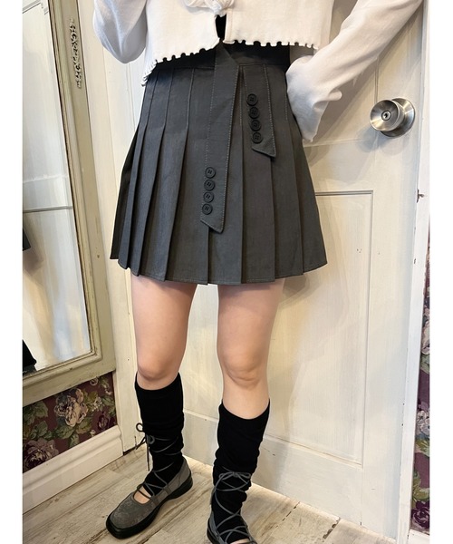 PHILLY(フィリー)の「【PHILLY】ベルトデザインプリーツスカート(スカート・レディース・グレー・SMALL/MEDIUM)」の3枚目の写真