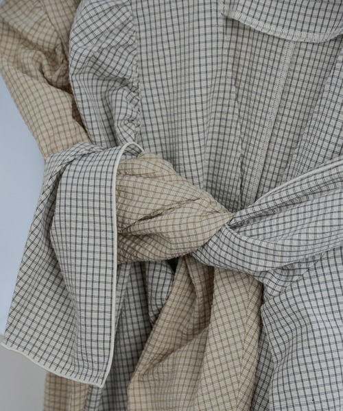 lawgy(ラウジー)の「v shoulder puff check op / vショルダーパフチェックワンピ(ワンピース・レディース・ホワイト/ベージュ・FREE)」の22枚目の写真