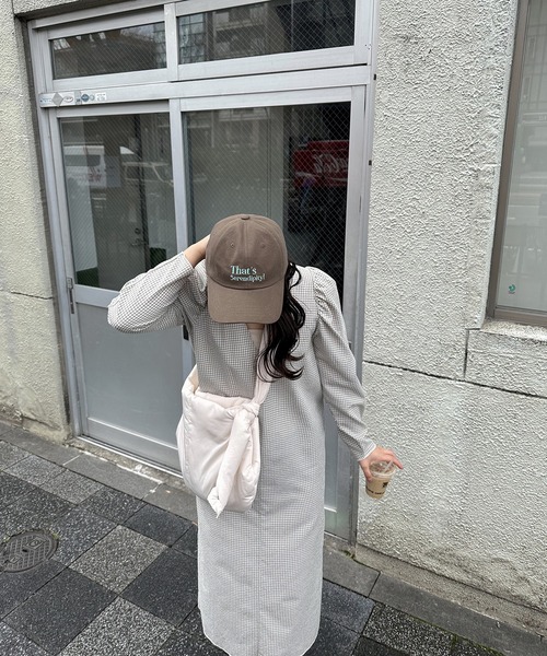 lawgy(ラウジー)の「v shoulder puff check op / vショルダーパフチェックワンピ(ワンピース・レディース・ホワイト/ベージュ・FREE)」の13枚目の写真