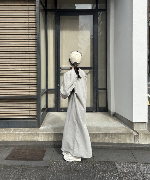 lawgy(ラウジー)の「v shoulder puff check op / vショルダーパフチェックワンピ(ワンピース・レディース・ホワイト/ベージュ・FREE)」の9枚目の写真