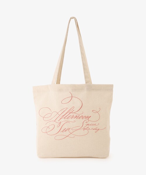 Afternoon Tea（アフタヌーンティー）の「リネン刺繍トートバッグ/ヴェロニカ・ハリム（トートバッグ・レディース・ブルー/アイボリー/ピンク・ONE SIZE）」の2枚目の写真
