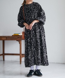 un dix cors | 線画フラワープリントワンピース(ワンピース)