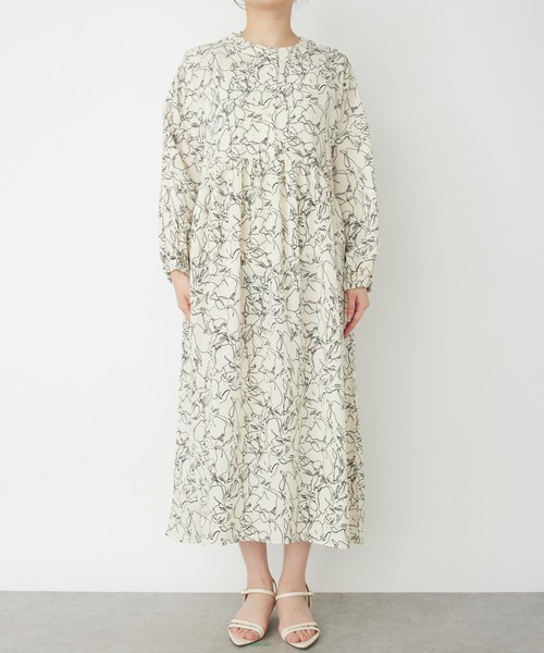 un dix cors（アンディコール）の「線画フラワープリントワンピース（ワンピース・レディース・ホワイト/ブラック・FREE）」の12枚目の写真