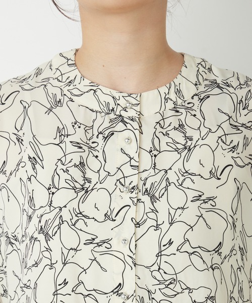 un dix cors（アンディコール）の「線画フラワープリントワンピース（ワンピース・レディース・ホワイト/ブラック・FREE）」の15枚目の写真