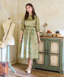 【22fabric】ボタニカルフラワー/ フィッシュテールスカート