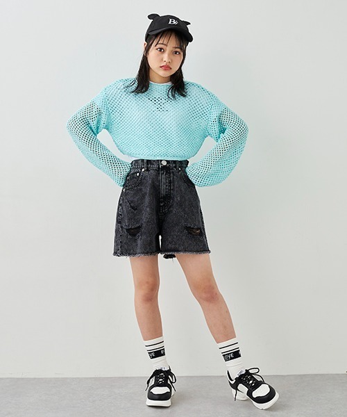 by LOVEiT(バイラビット)の「バックロゴダメージデニムショートパンツ(デニムパンツ・キッズ・ブルー/ブラック・120cm/130cm/140cm/150cm/160cm)」の8枚目の写真