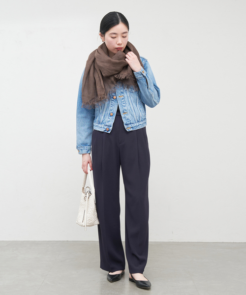 IENA（イエナ）の「【NIMNIMDUAI/ニムニムデュアイ】LINEN GAUZE SOLID リネンガーゼ ストール（ストール/ショール・レディース・ブラウン/パープル/ライトブルー/グリーン/キャメル/ウッド/イエロー系その他・FREE）」の17枚目の写真