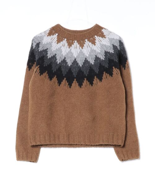 マーガレットハウエル ノルディック柄ニット ブラウン