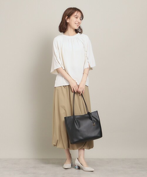 ITS'DEMO（イッツデモ）の「◆【通勤】軽量合皮タックハンドルA4トート（トートバッグ・レディース・ライトブルー/ブラック/ブラウン系/アイボリー/ライトパープル・00）」の20枚目の写真