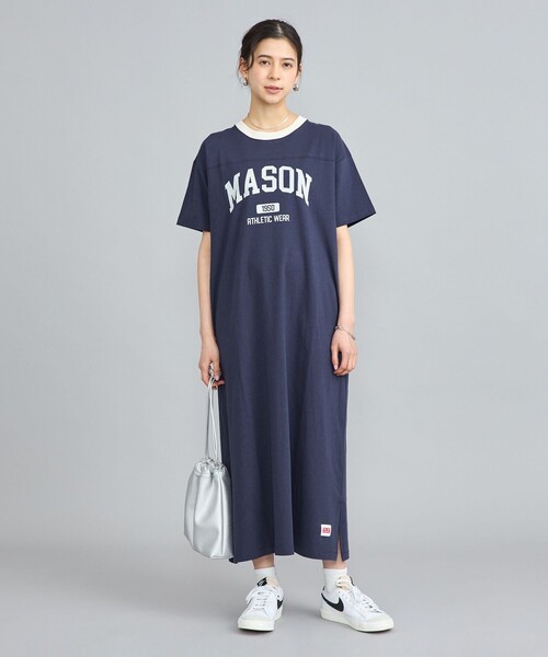 coen(コーエン)の「MASON(メイソン)別注リンガーロゴワンピース(ワンピース・レディース・オフホワイト/ネイビー/ダークグレー・FREE)」の3枚目の写真