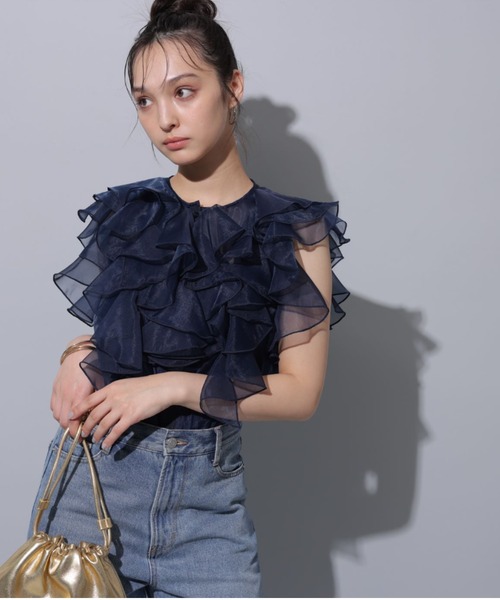 Rirandture,ラッフルオーガンブラウス- WEAR