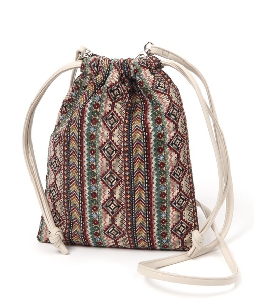 LAKOLE（ラコレ）の「ジャガード巾着2WAYショルダーバッグ / 105062（ショルダーバッグ・レディース・ピンク/ブラウン・FREE）」の16枚目の写真