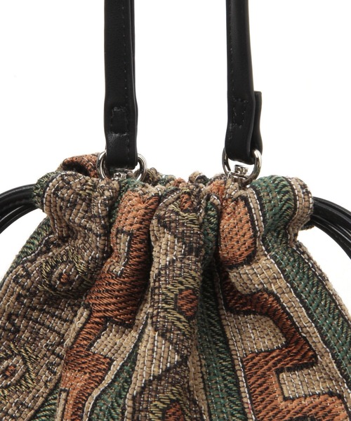 LAKOLE（ラコレ）の「ジャガード巾着2WAYショルダーバッグ / 105062（ショルダーバッグ・レディース・ピンク/ブラウン・FREE）」の10枚目の写真