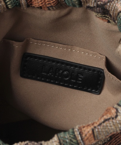 LAKOLE（ラコレ）の「ジャガード巾着2WAYショルダーバッグ / 105062（ショルダーバッグ・レディース・ピンク/ブラウン・FREE）」の4枚目の写真