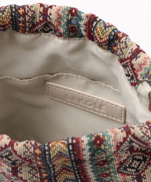 LAKOLE（ラコレ）の「ジャガード巾着2WAYショルダーバッグ / 105062（ショルダーバッグ・レディース・ピンク/ブラウン・FREE）」の17枚目の写真