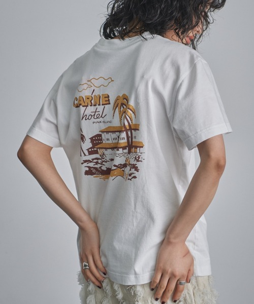 【セール】(CARNE BOLLENTE)ピンクアイランドT（Tシャツ/カットソー）｜Carne Bollente（カルネボレンテ）
