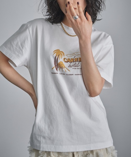 tシャツ (CARNE BOLLENTE)ピンクアイランドT レディース Carne Bollente tシャツ (CARNE BOLLENTE)ピンクアイランドT