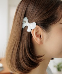 flower | クリアリーリボンクリップ(バレッタ/ヘアクリップ)