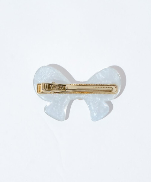 flower（フラワー）の「クリアリーリボンクリップ（バレッタ/ヘアクリップ・レディース・ホワイト/ブルー・FREE）」の4枚目の写真