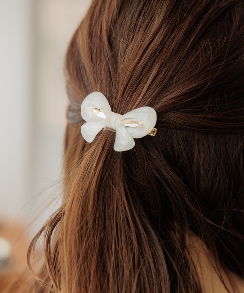 flower（フラワー）の「クリアリーリボンクリップ（バレッタ/ヘアクリップ・レディース・ホワイト/ブルー・FREE）」の10枚目の写真