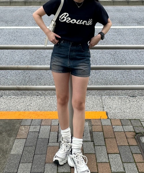 脚長ミニデニムパンツ【RL】（デニムパンツ）｜RiLi（リリ）