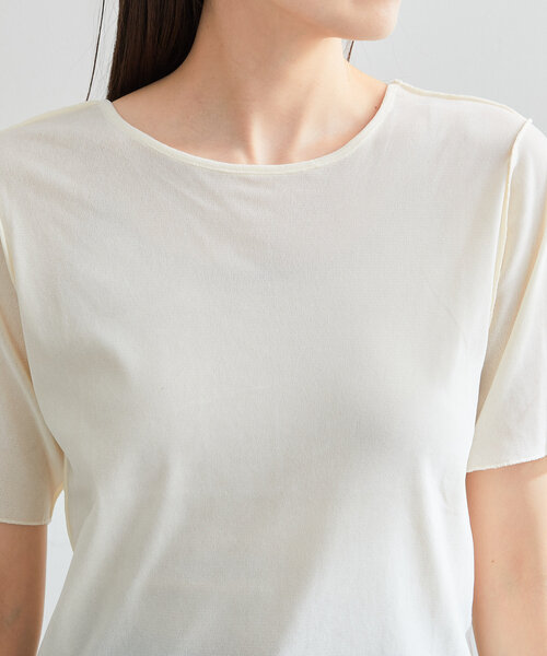 Kastane(カスタネ)の「*【5色展開】ベロアチュール半袖TEE(Tシャツ/カットソー・レディース・ライム/アイボリー/ブラック/ブルー/ピンク・FREE)」の13枚目の写真